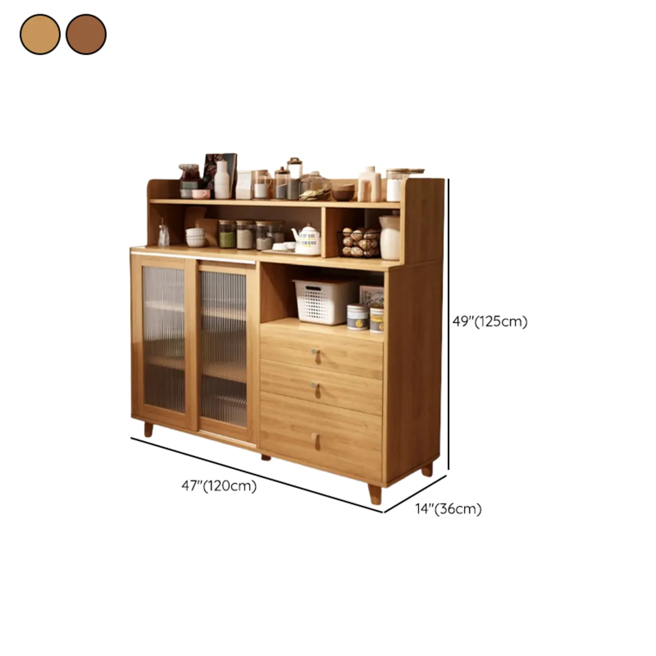 Modern Wood Sideboard with Sliding Doors & Drawers #size | homeyfad