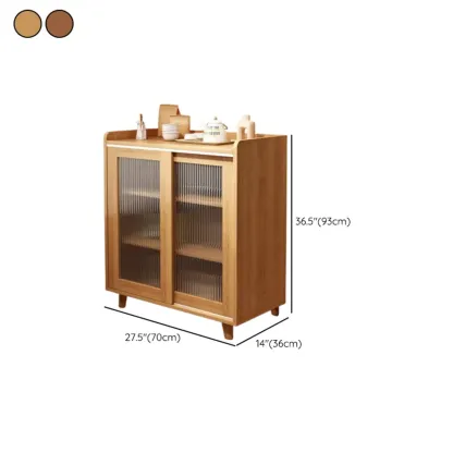 Modern Wood Sideboard with Sliding Doors & Drawers Image - 21