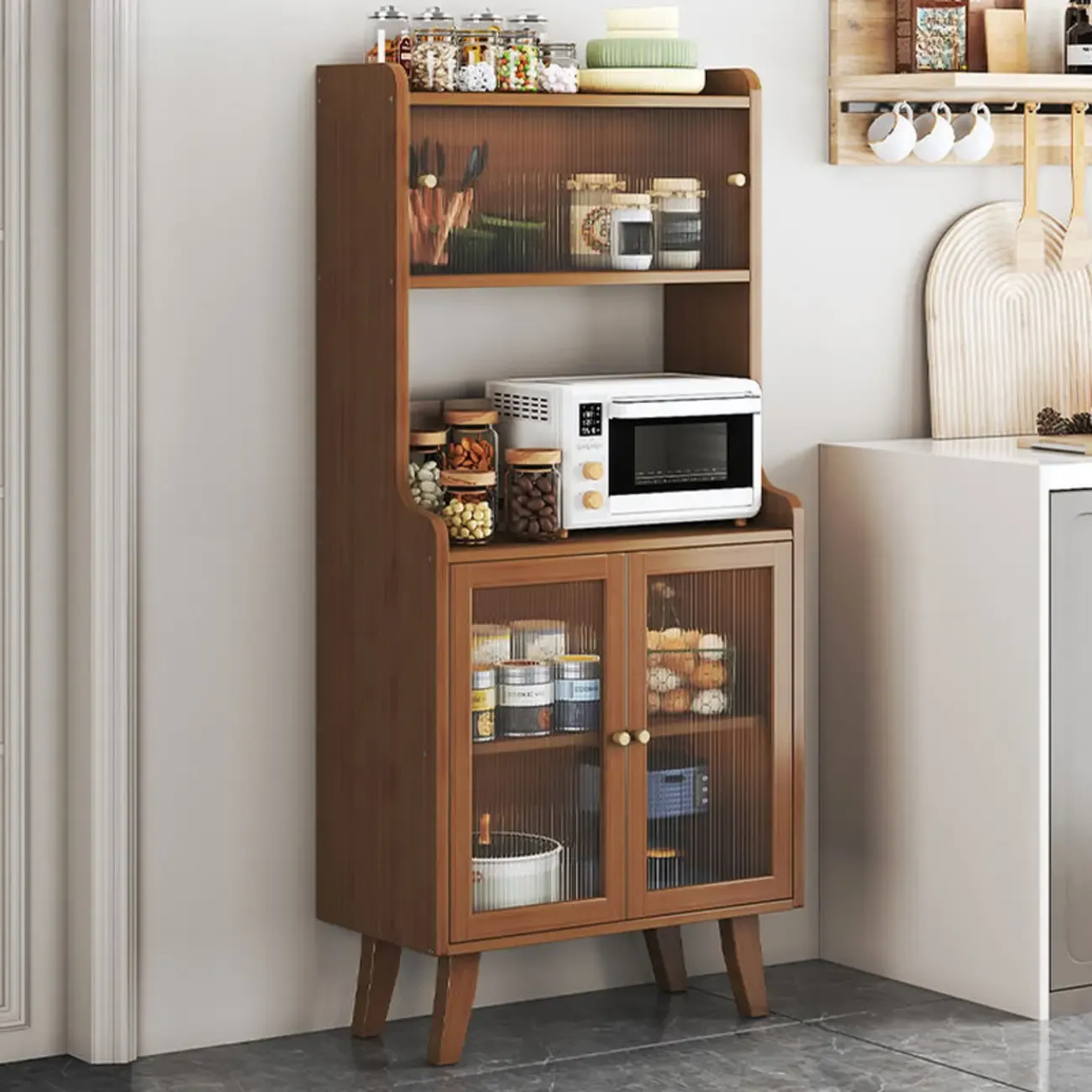 Modern Bamboo Narrow Sideboard with Drawers Image - 9