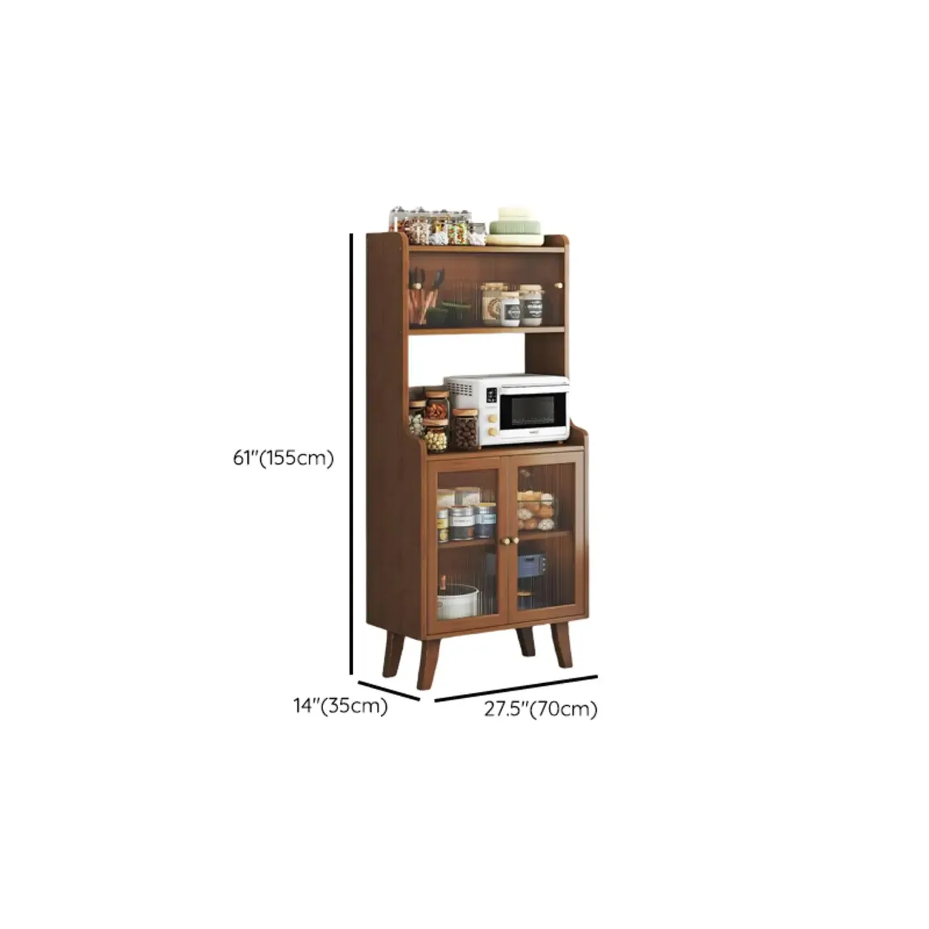 Modern Bamboo Narrow Sideboard with Drawers Image - 15