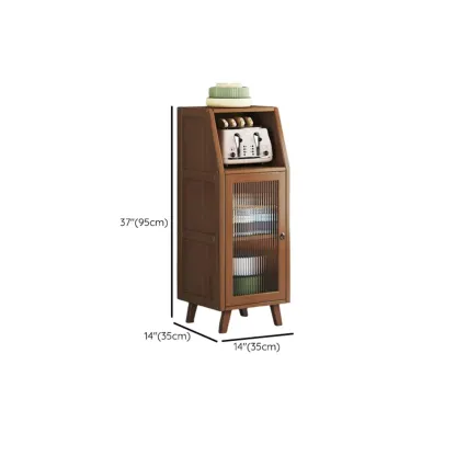 Modern Bamboo Narrow Sideboard with Drawers Image - 16