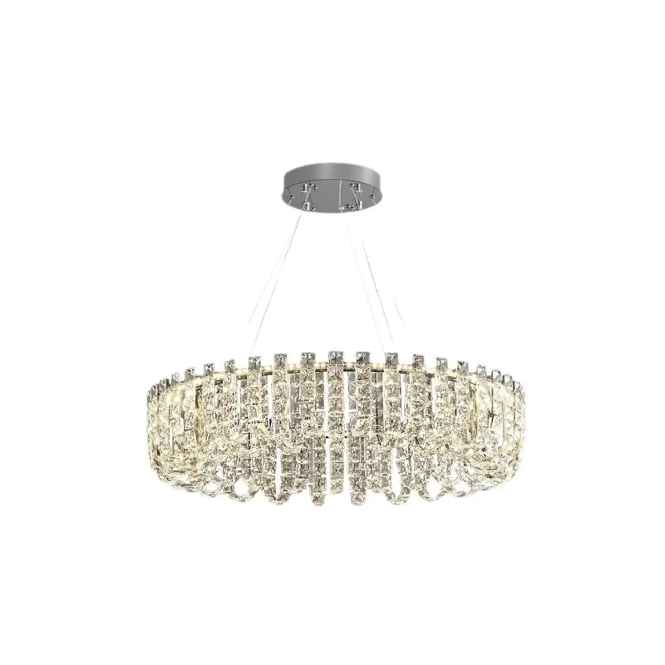 Silver Round Crystal Ring Modern Crystal Chandelier Image - 2 | homeyfad