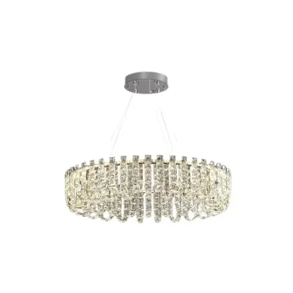 Silver Round Crystal Ring Modern Crystal Chandelier Image - 2