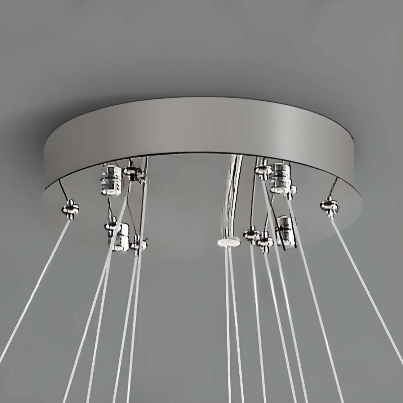 Silver Round Crystal Ring Modern Crystal Chandelier Image - 6 | homeyfad