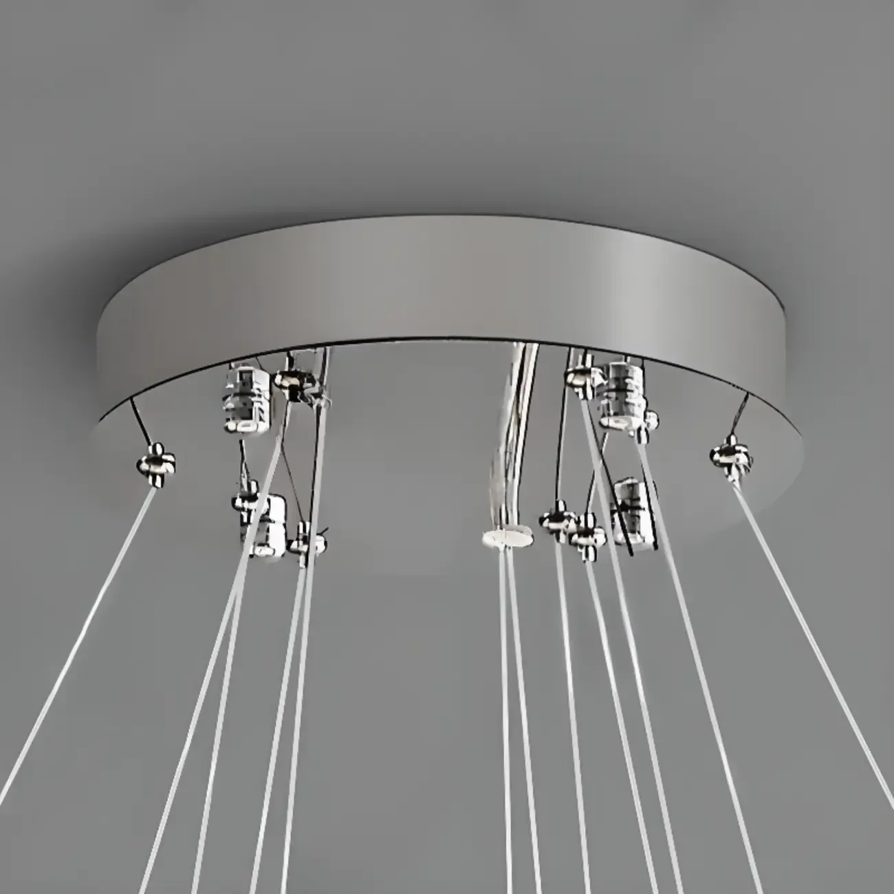 Silver Round Crystal Ring Modern Crystal Chandelier Image - 6