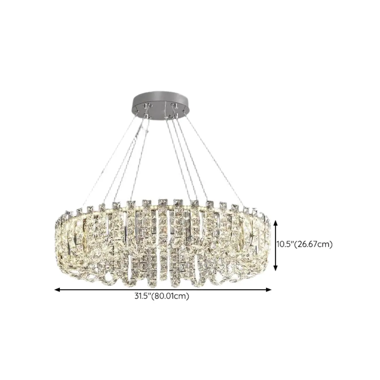 Silver Round Crystal Ring Modern Crystal Chandelier Image - 10 | homeyfad