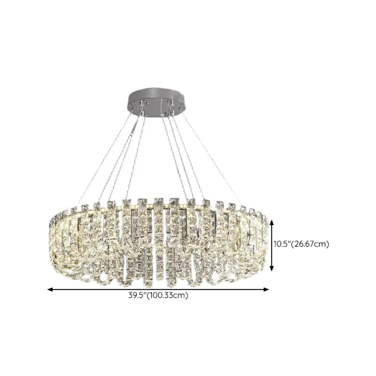 Silver Round Crystal Ring Modern Crystal Chandelier Image - 11 | homeyfad