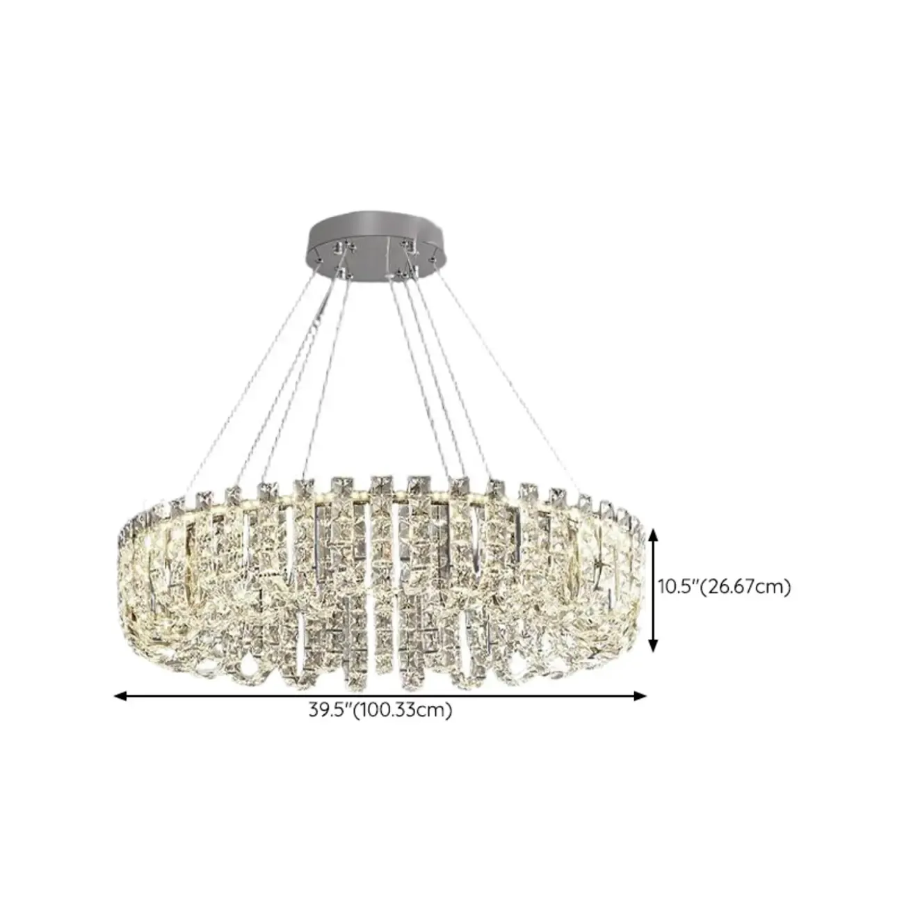 Silver Round Crystal Ring Modern Crystal Chandelier Image - 11
