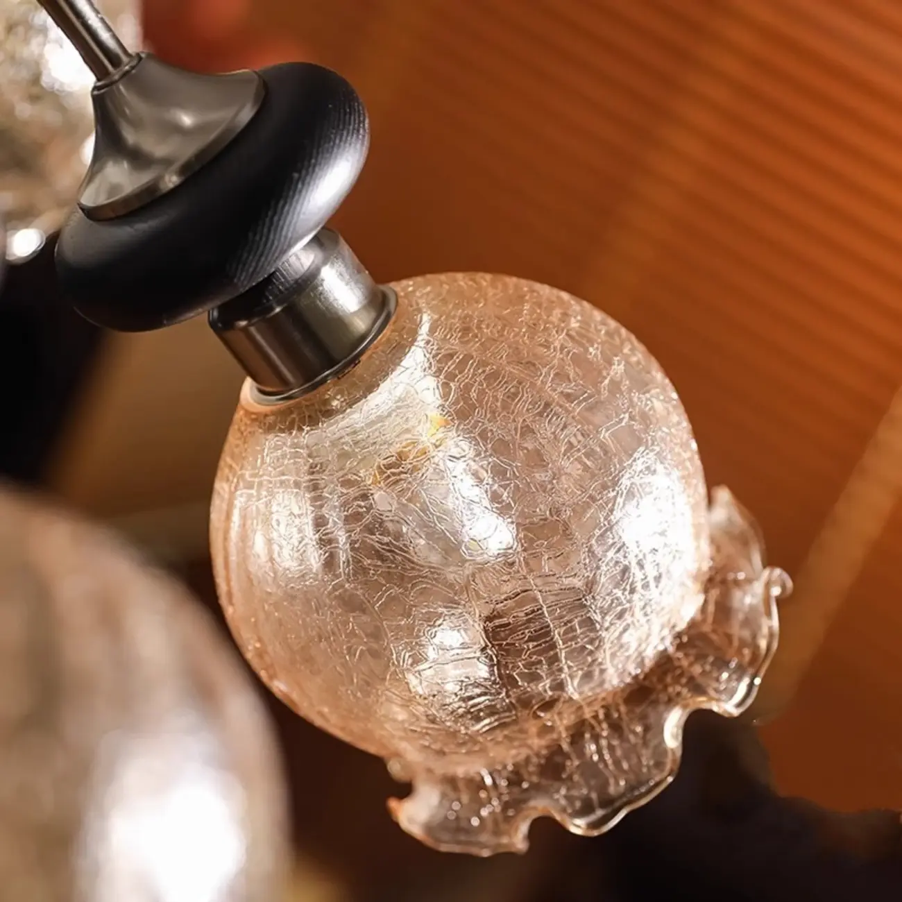 Black Crystalline Glass Globe Modern Chandelier Lights Image - 7 | homeyfad