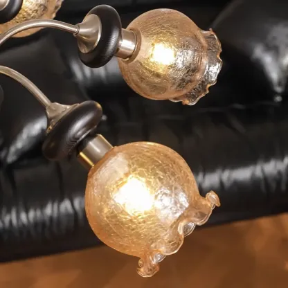 Black Crystalline Glass Globe Modern Chandelier Lights Image - 8