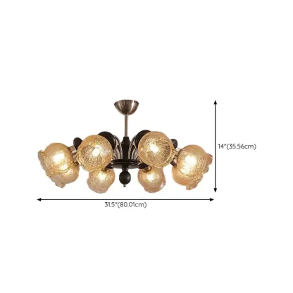 Black Crystalline Glass Globe Modern Chandelier Lights Image - 10