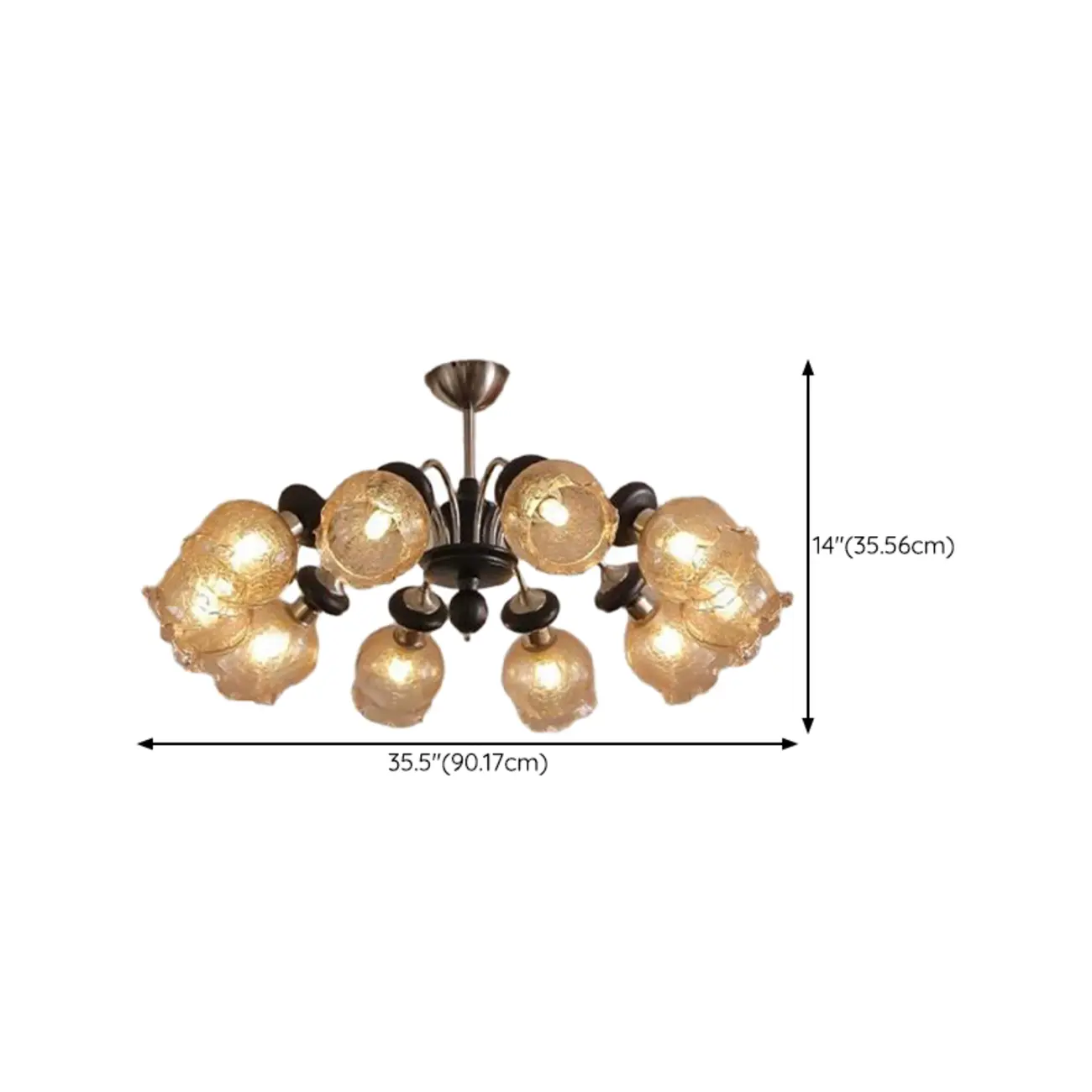 Black Crystalline Glass Globe Modern Chandelier Lights Image - 11 | homeyfad