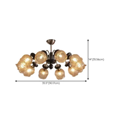 Black Crystalline Glass Globe Modern Chandelier Lights Image - 11