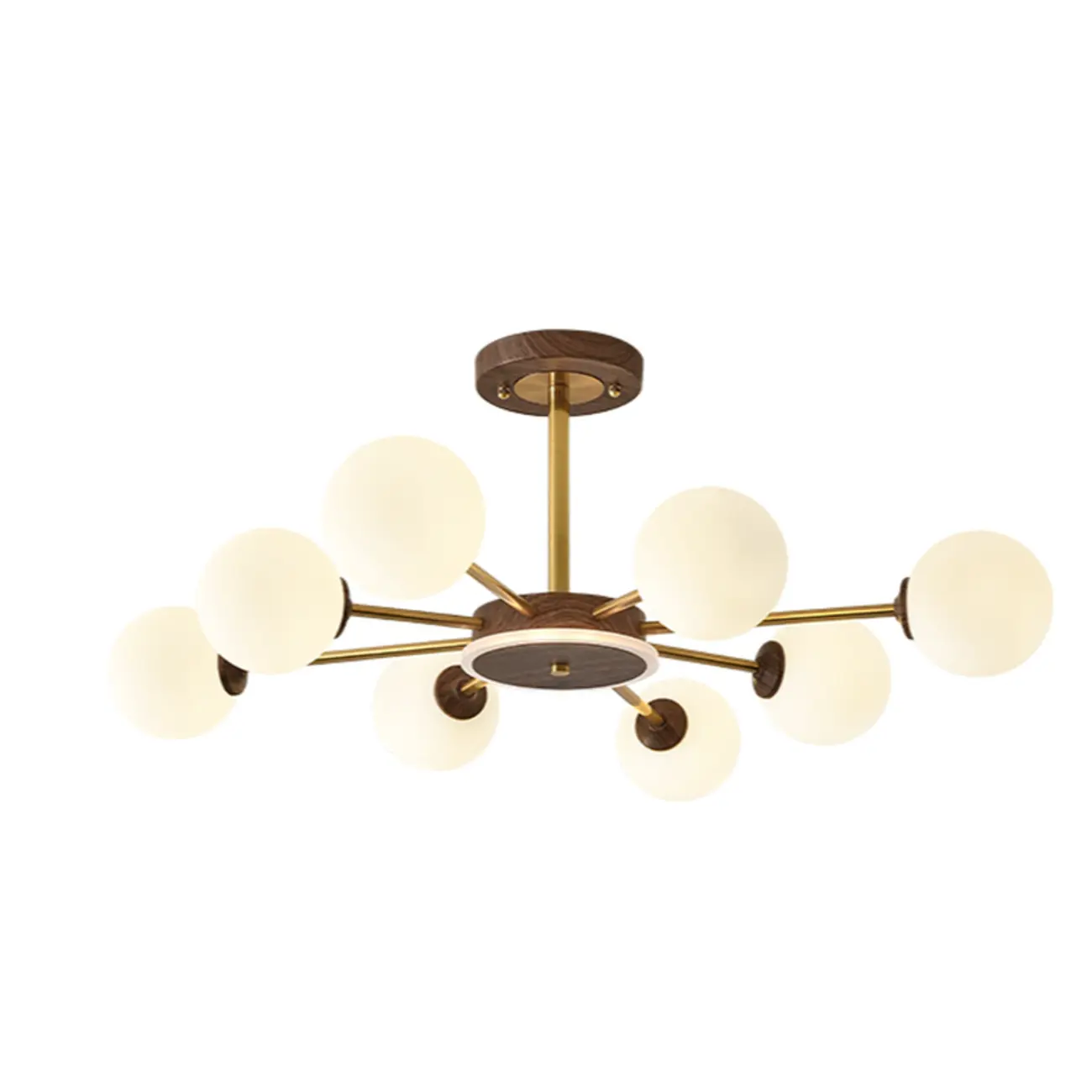 Gold Linear Glass Orb Modern Chandelier Light Image - 2 | homeyfad