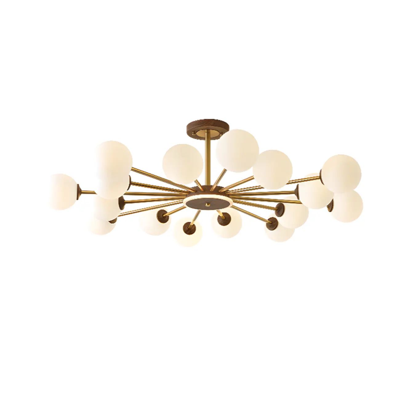 Gold Linear Glass Orb Modern Chandelier Light Image - 7 | homeyfad