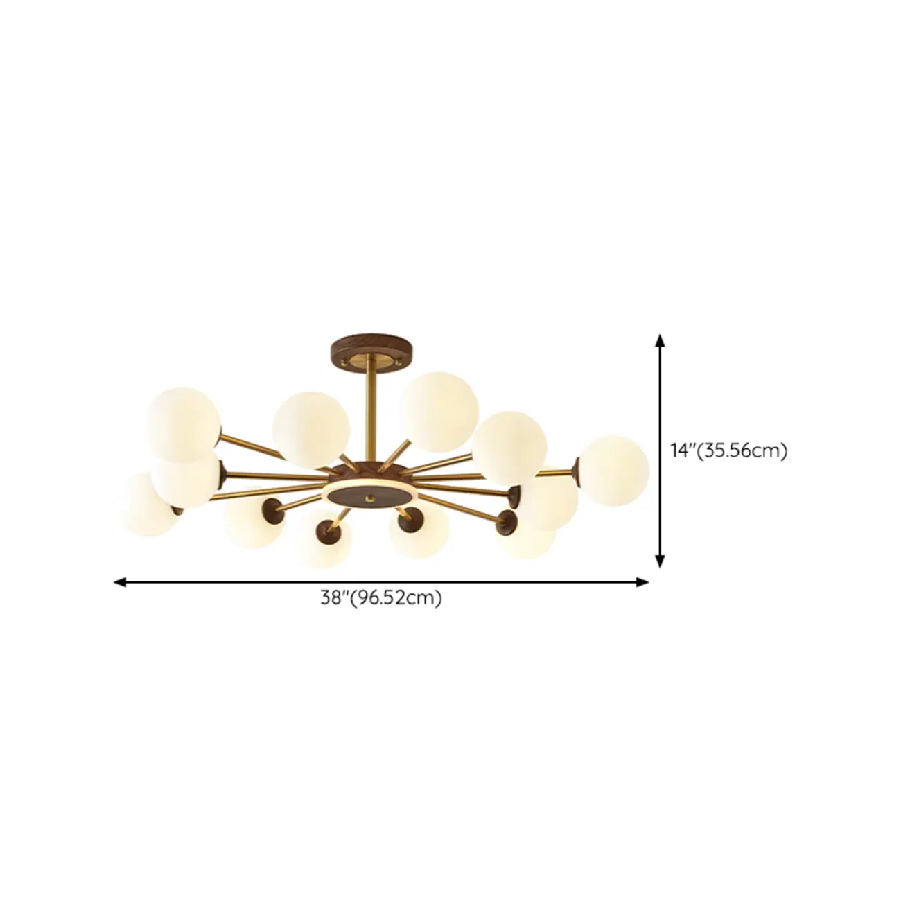 Gold Linear Glass Orb Modern Chandelier Light Image - 13 | homeyfad