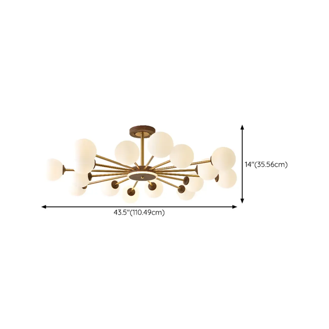 Gold Linear Glass Orb Modern Chandelier Light Image - 14