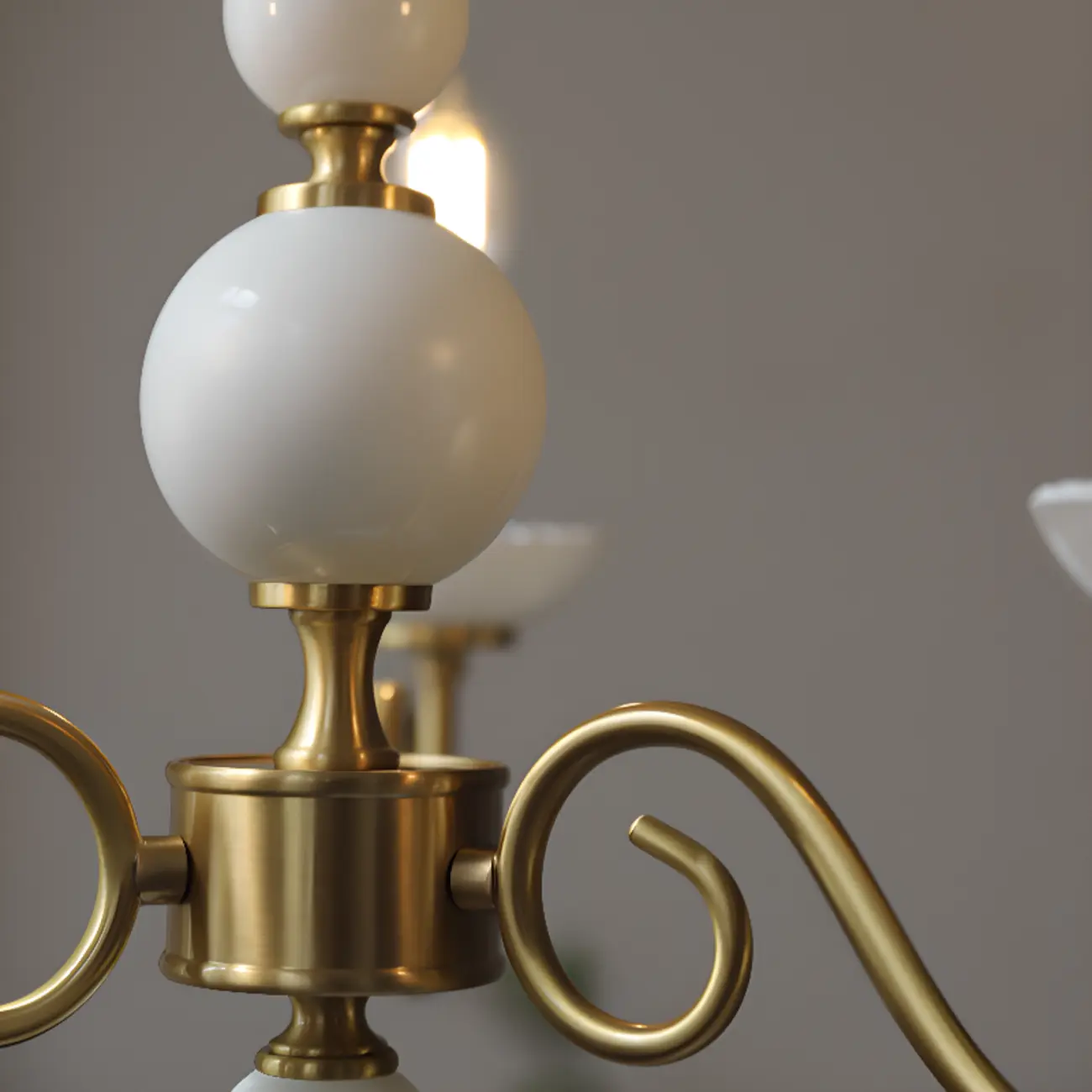 Retro Classic White Candelabra Chain Chandelier Dining Room Image - 5 | homeyfad