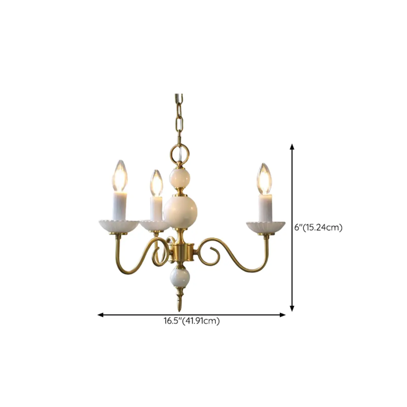 Retro Classic White Candelabra Chain Chandelier Dining Room #size | homeyfad