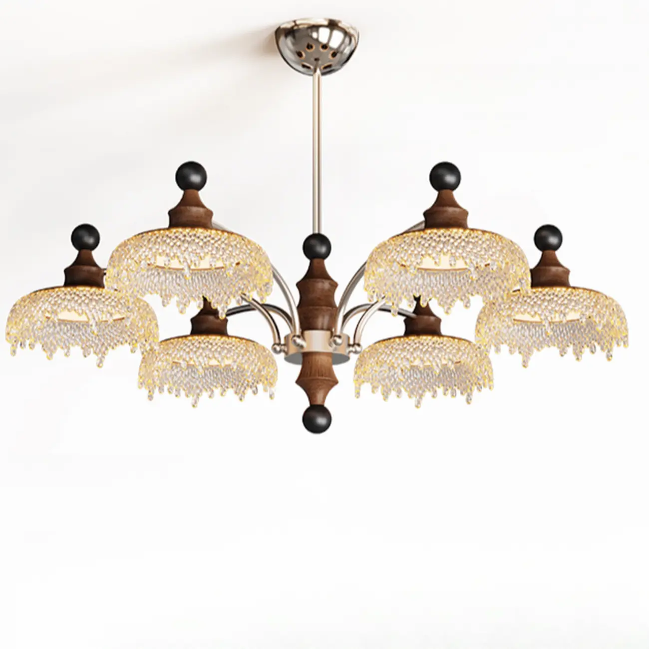 Black Crystal Wood Branch Modern Crystalline Chandelier Image - 3 | homeyfad