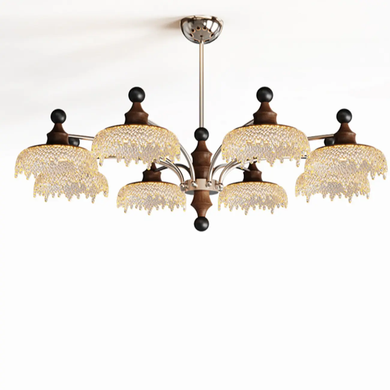 Black Crystal Wood Branch Modern Crystalline Chandelier Image - 5 | homeyfad