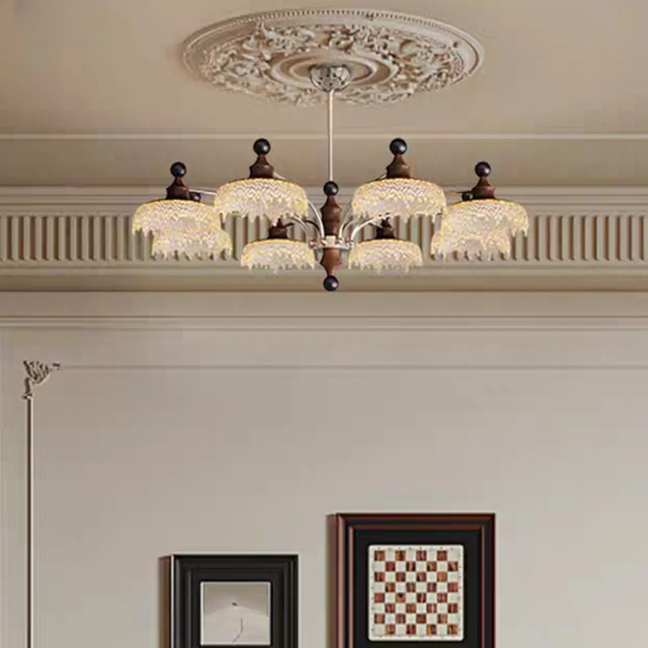 Black Crystal Wood Branch Modern Crystalline Chandelier Image - 6 | homeyfad