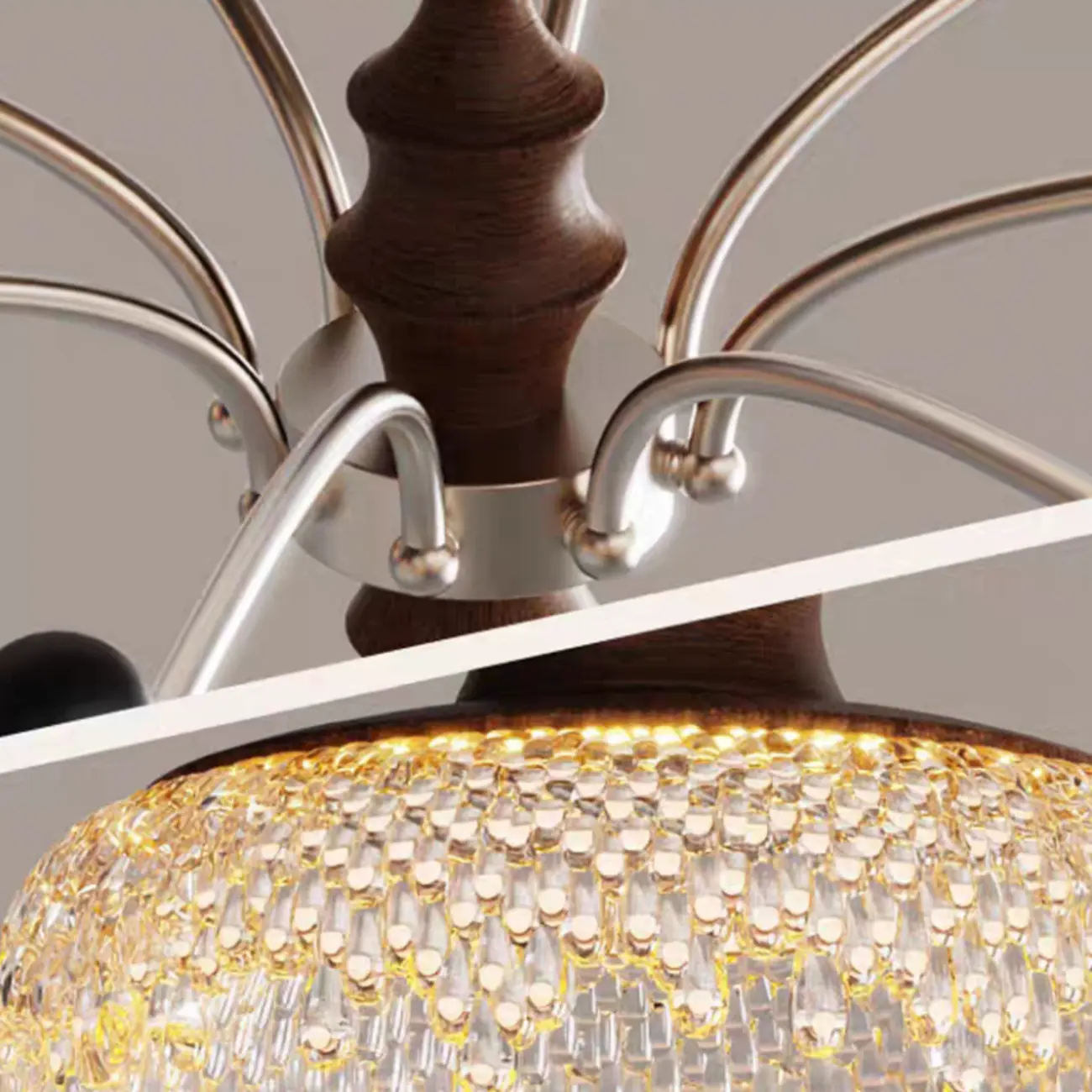 Black Crystal Wood Branch Modern Crystalline Chandelier Image - 9 | homeyfad