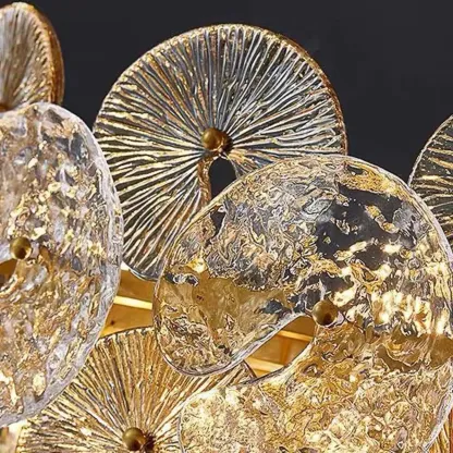 Gold Crystal Glass Floral Modern Chandelier Light Image - 7