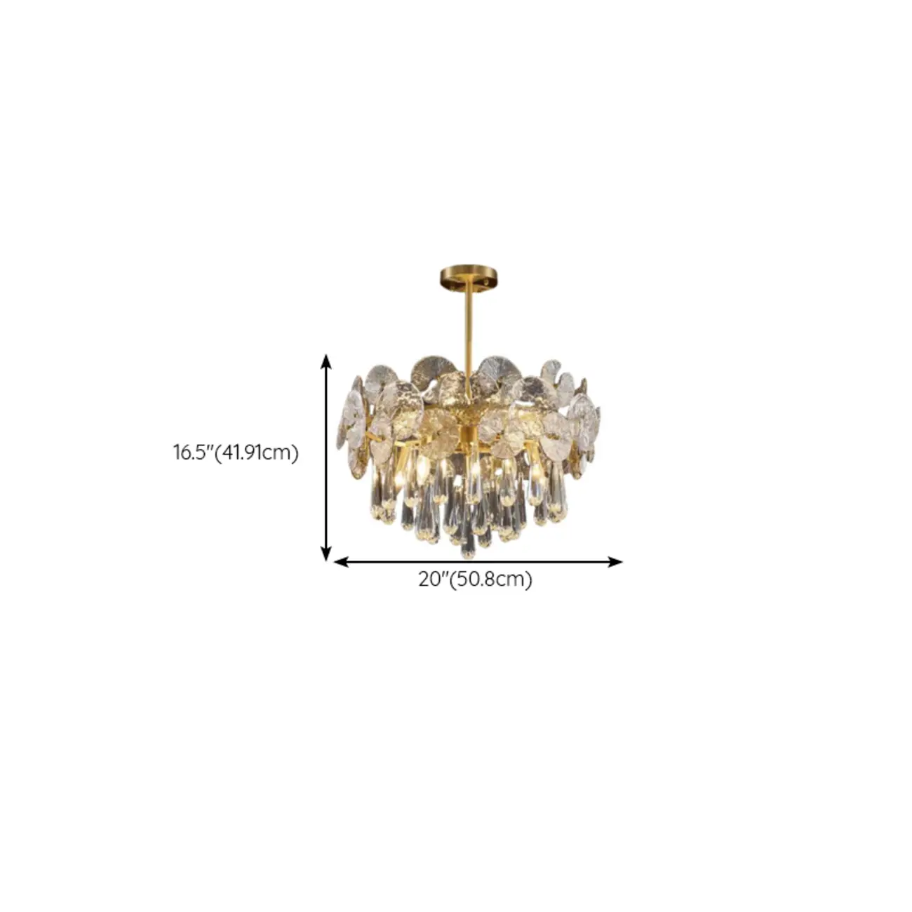 Gold Crystal Glass Floral Modern Chandelier Light #size | homeyfad