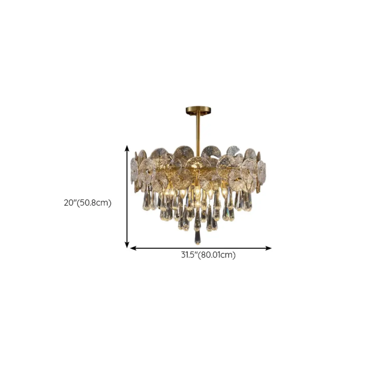 Gold Crystal Glass Floral Modern Chandelier Light Image - 10 | homeyfad