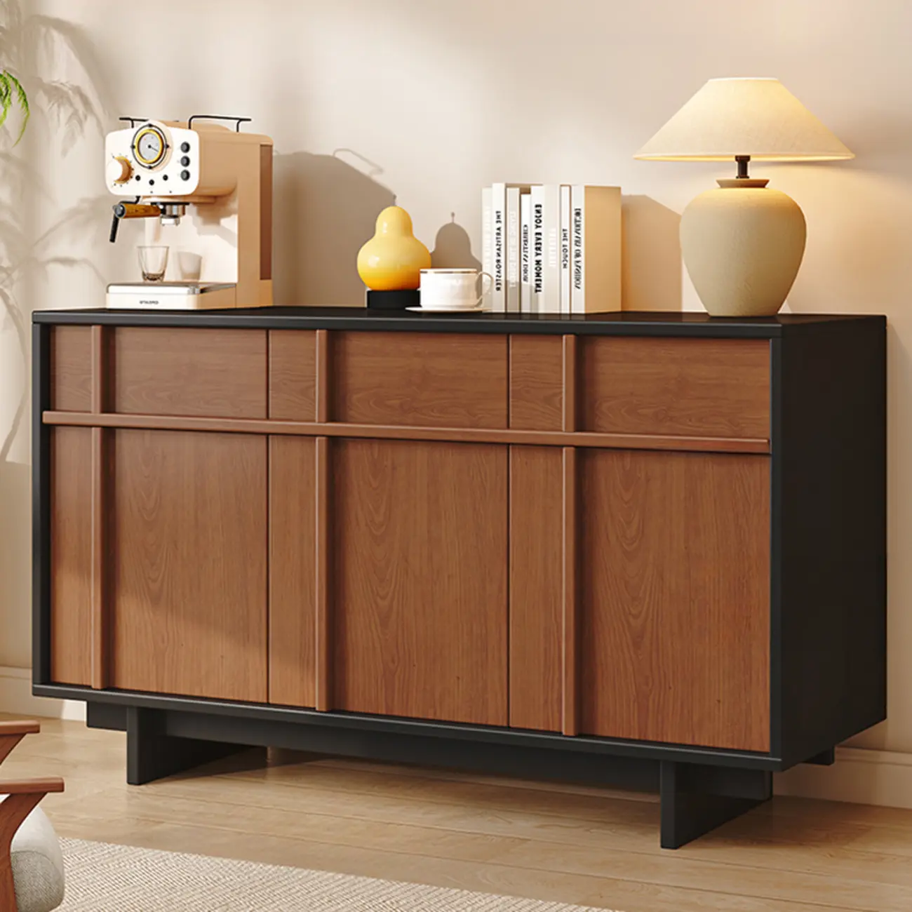 Vintage Minimalist Freestanding Wood Storage Combo Dresser Image - 2 | homeyfad