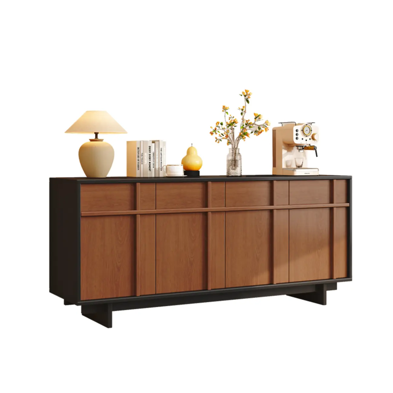 Vintage Minimalist Freestanding Wood Storage Combo Dresser Image - 11 | homeyfad