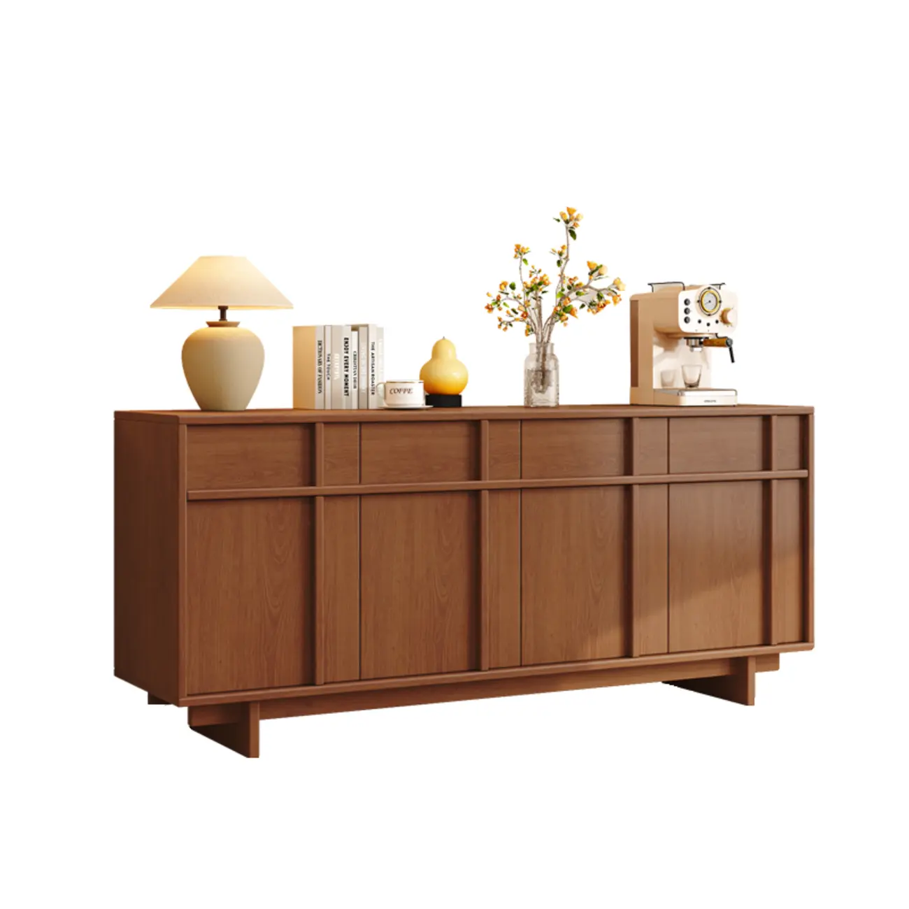 Vintage Minimalist Freestanding Wood Storage Combo Dresser Image - 13 | homeyfad