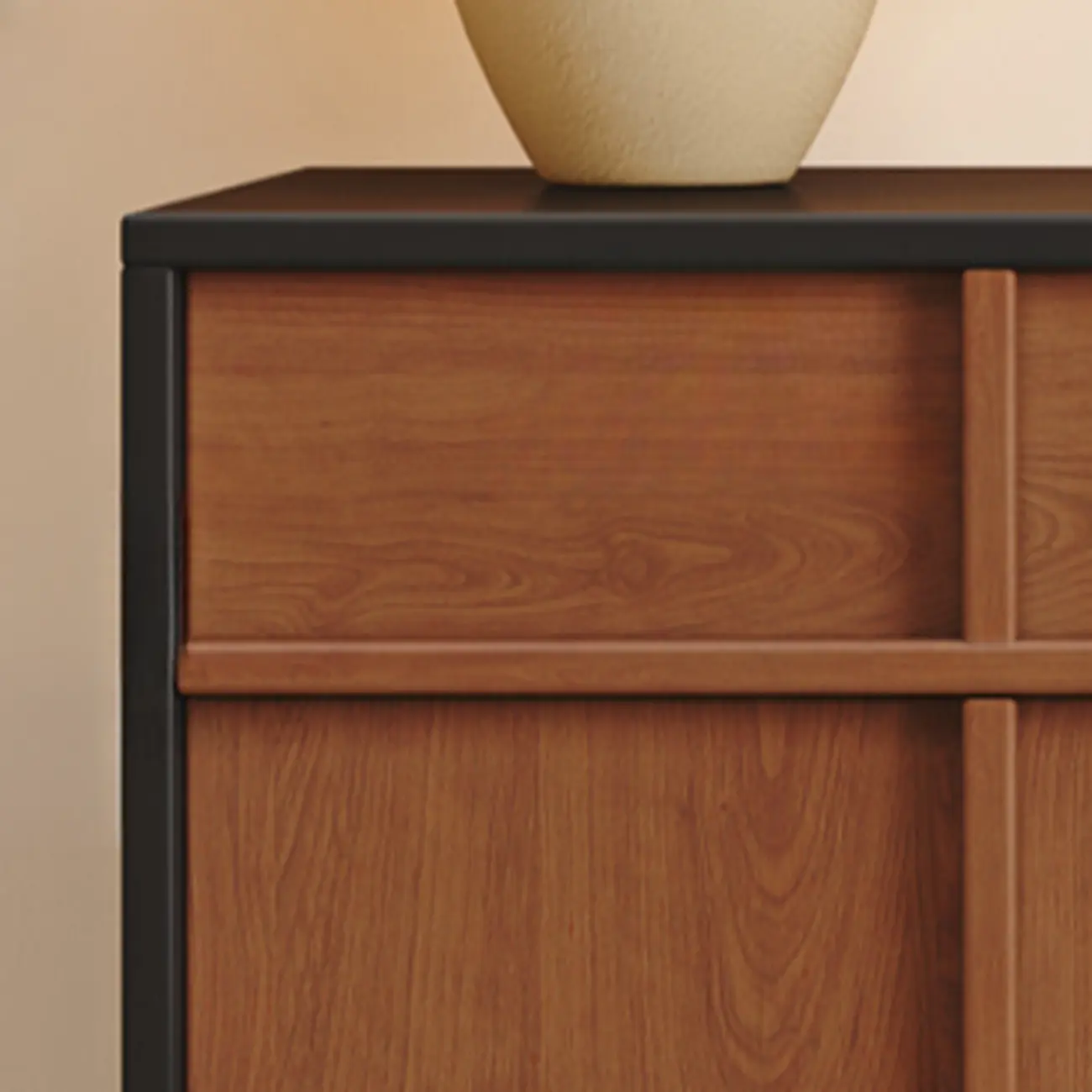 Vintage Minimalist Freestanding Wood Storage Combo Dresser Image - 4 | homeyfad