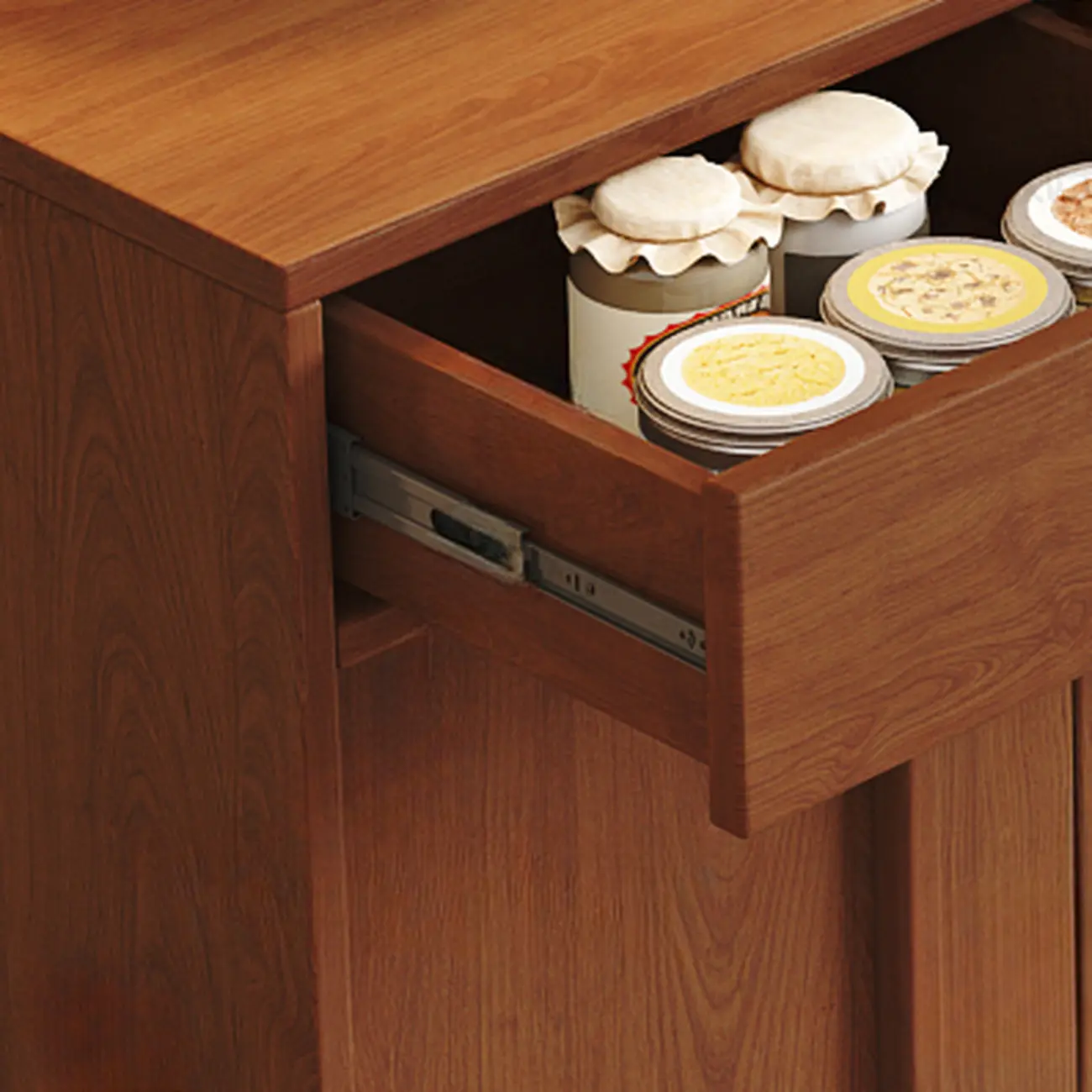 Vintage Minimalist Freestanding Wood Storage Combo Dresser Image - 6 | homeyfad