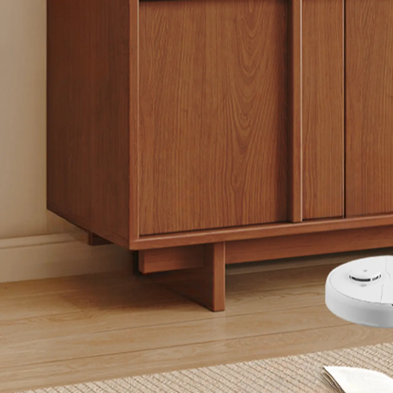 Vintage Minimalist Freestanding Wood Storage Combo Dresser Image - 7 | homeyfad