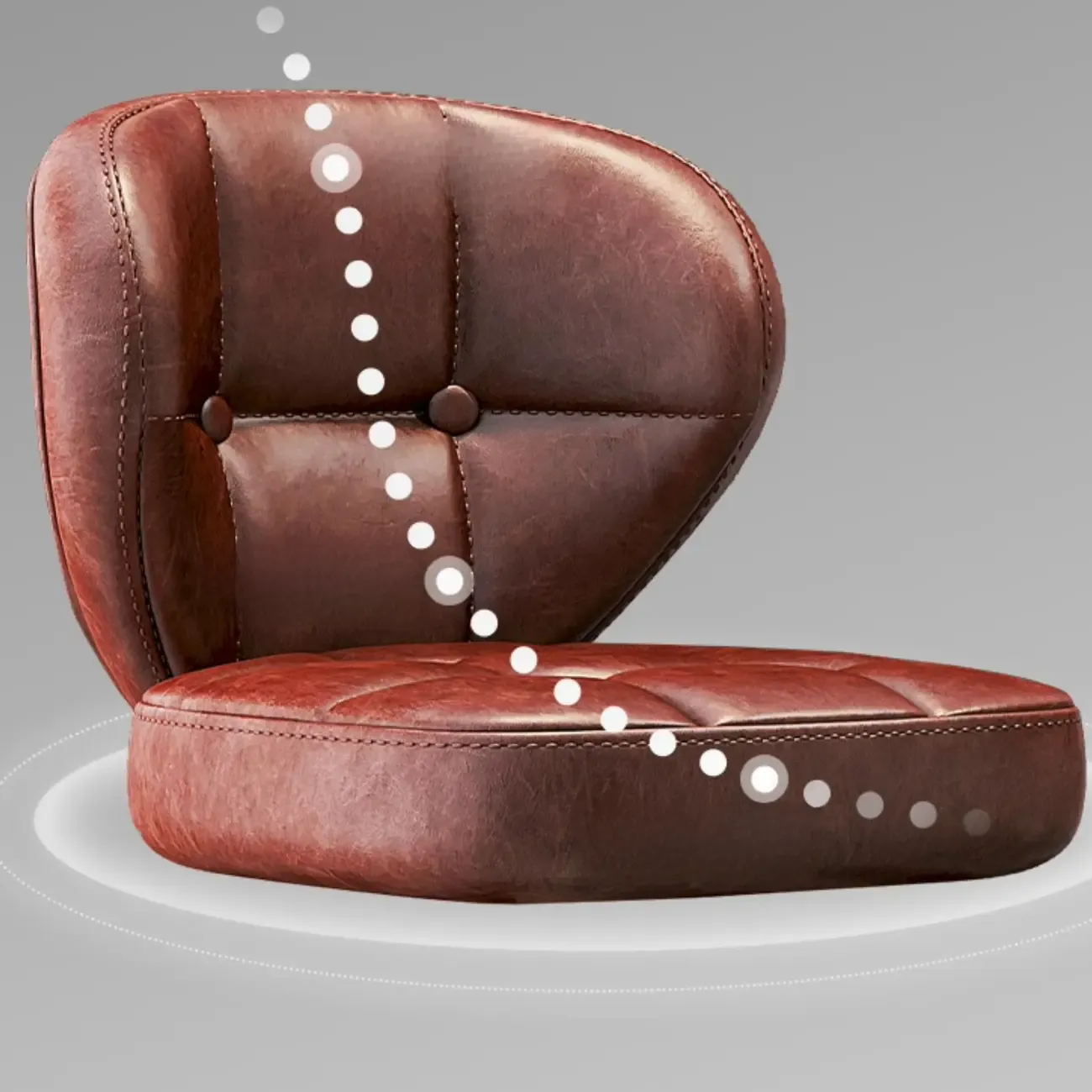 Casual Rawhide Bar Stools in Cognac with Back Quadrilateral Seat and Leg Rest Image - 4