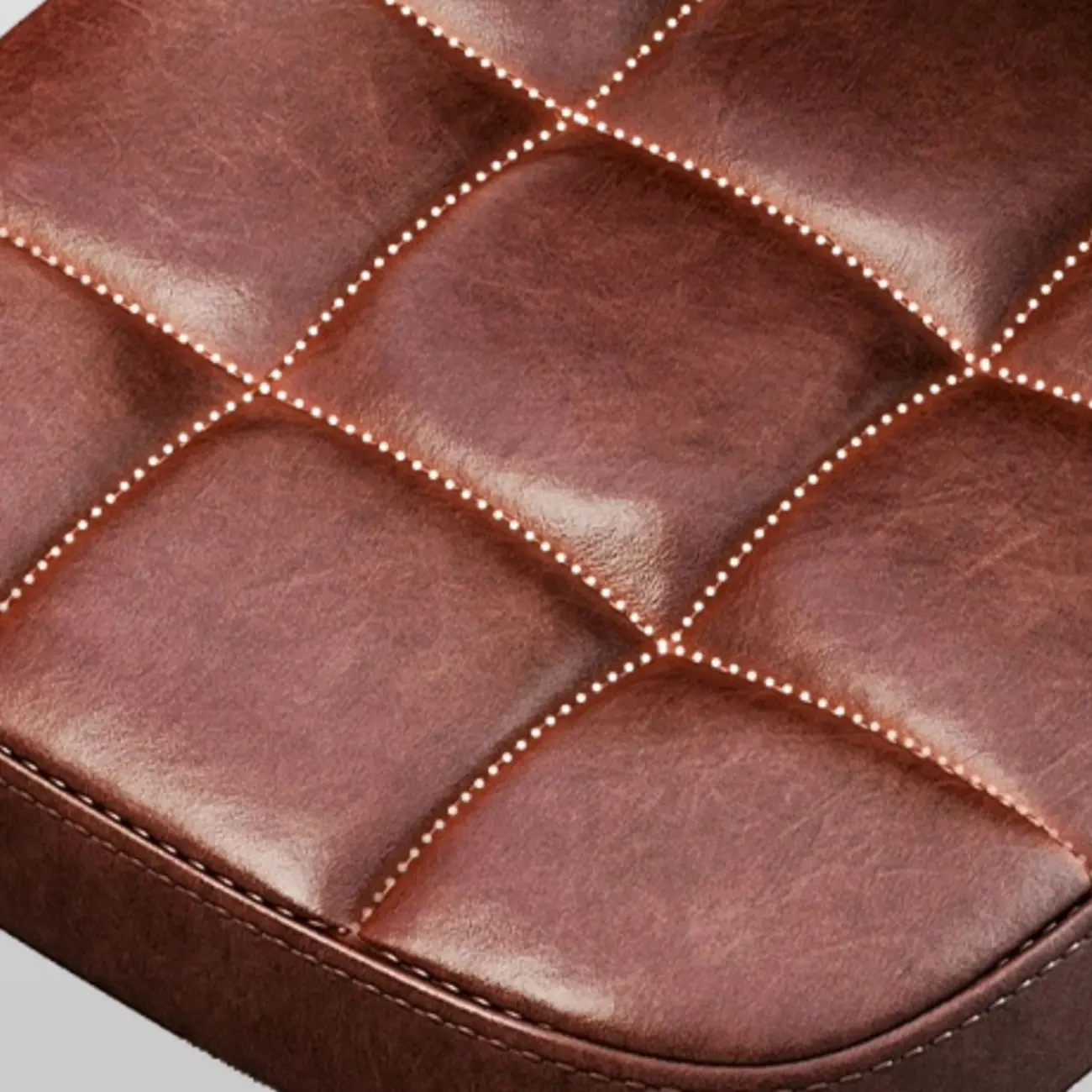 Casual Rawhide Bar Stools in Cognac with Back Quadrilateral Seat and Leg Rest Image - 5 | homeyfad