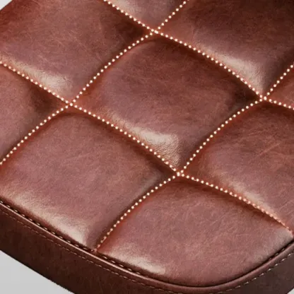 Casual Rawhide Bar Stools in Cognac with Back Quadrilateral Seat and Leg Rest Image - 5