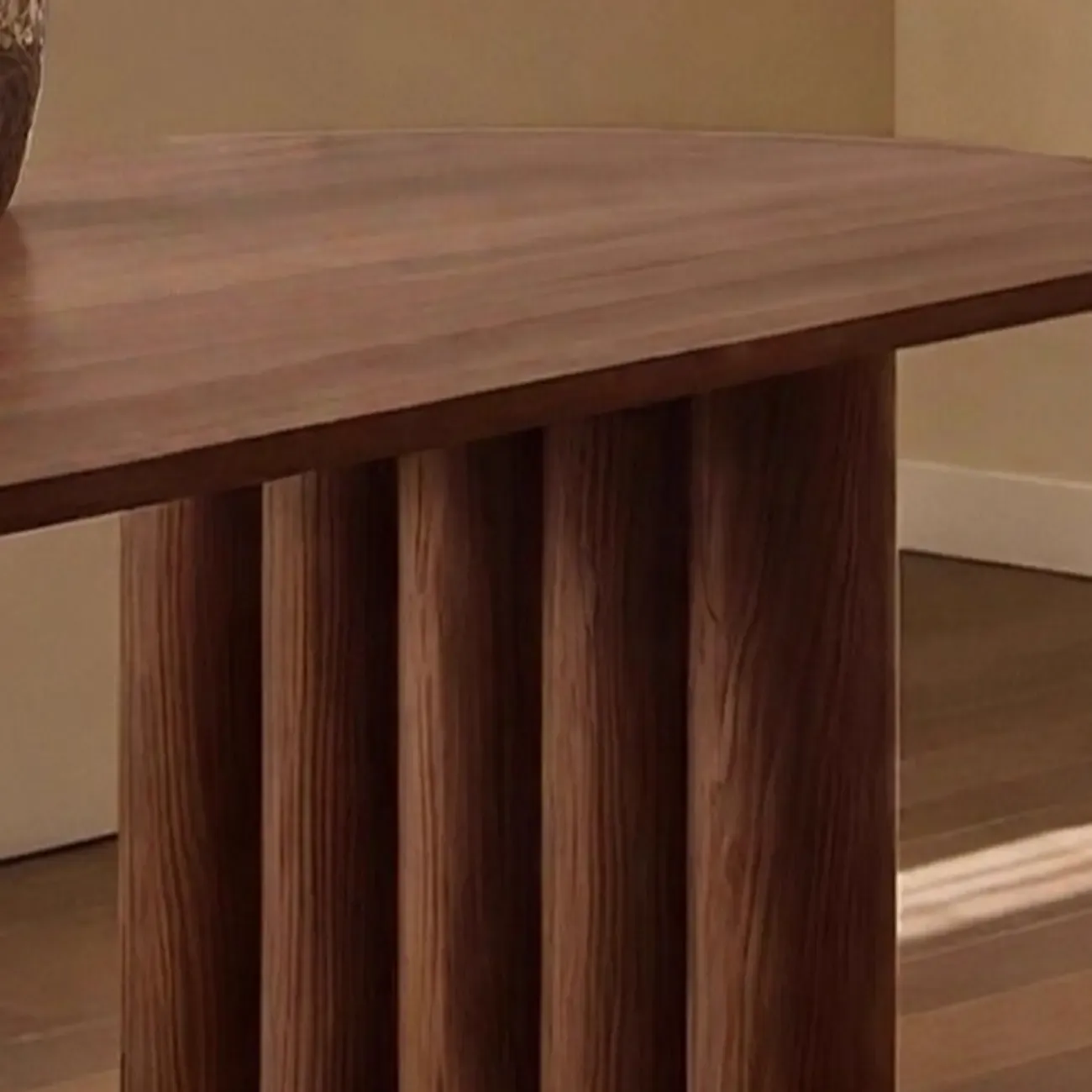 Modern Oval Solid Wood Double Pedestal Table Image - 8