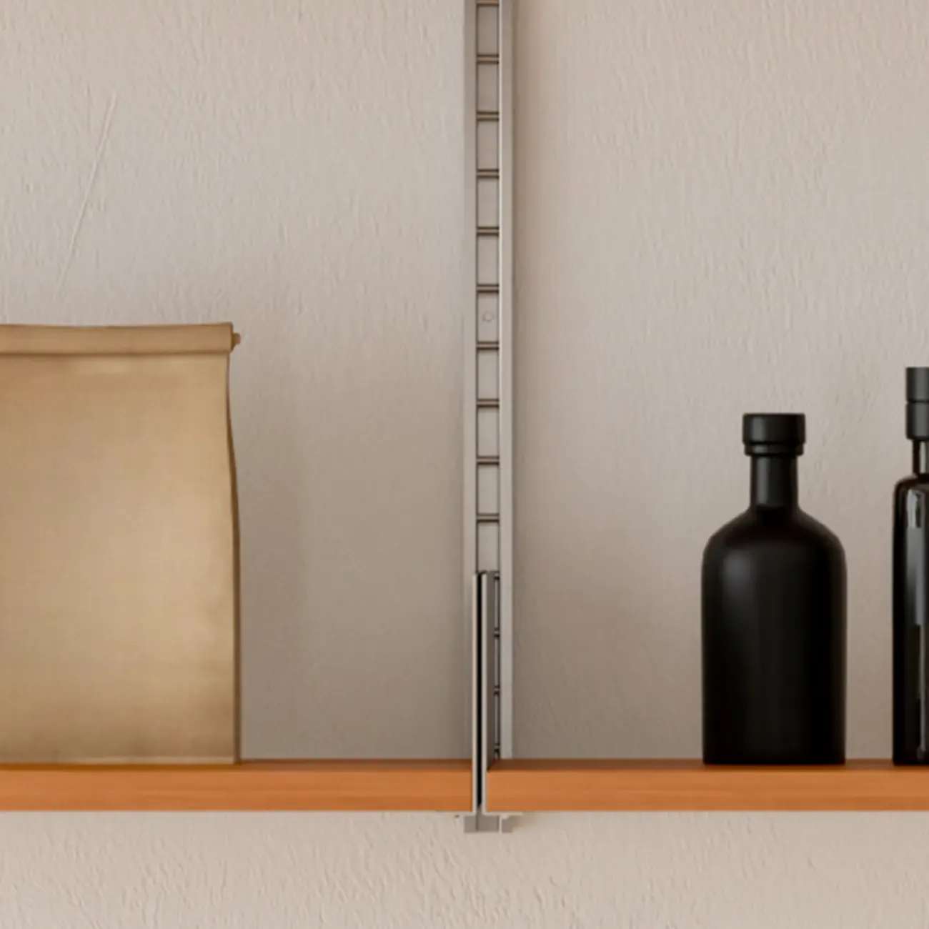 Brown Wall Mounted Floating Bookshelf with Storage Image - 8