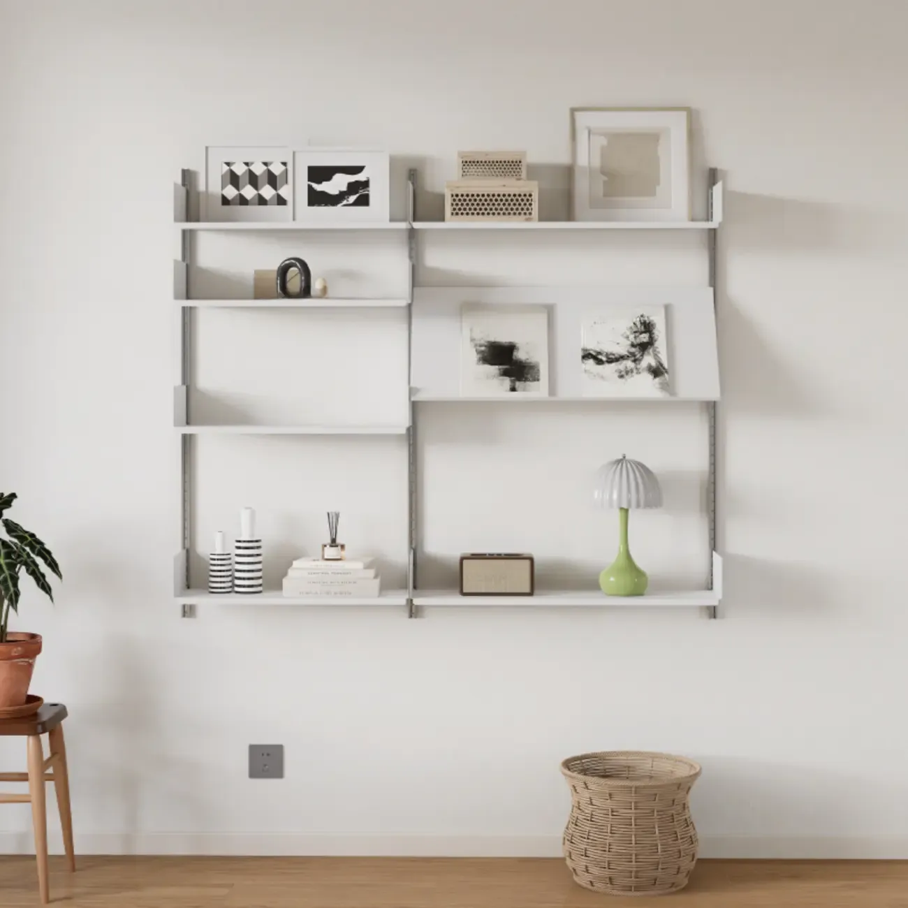 Functional Modern Wood Wall Unit Bookcase Image - 2