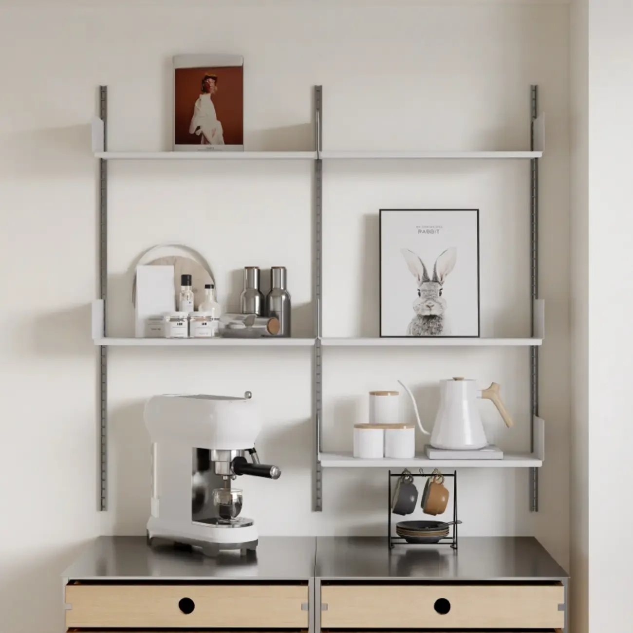 Functional Modern Wood Wall Unit Bookcase Image - 3