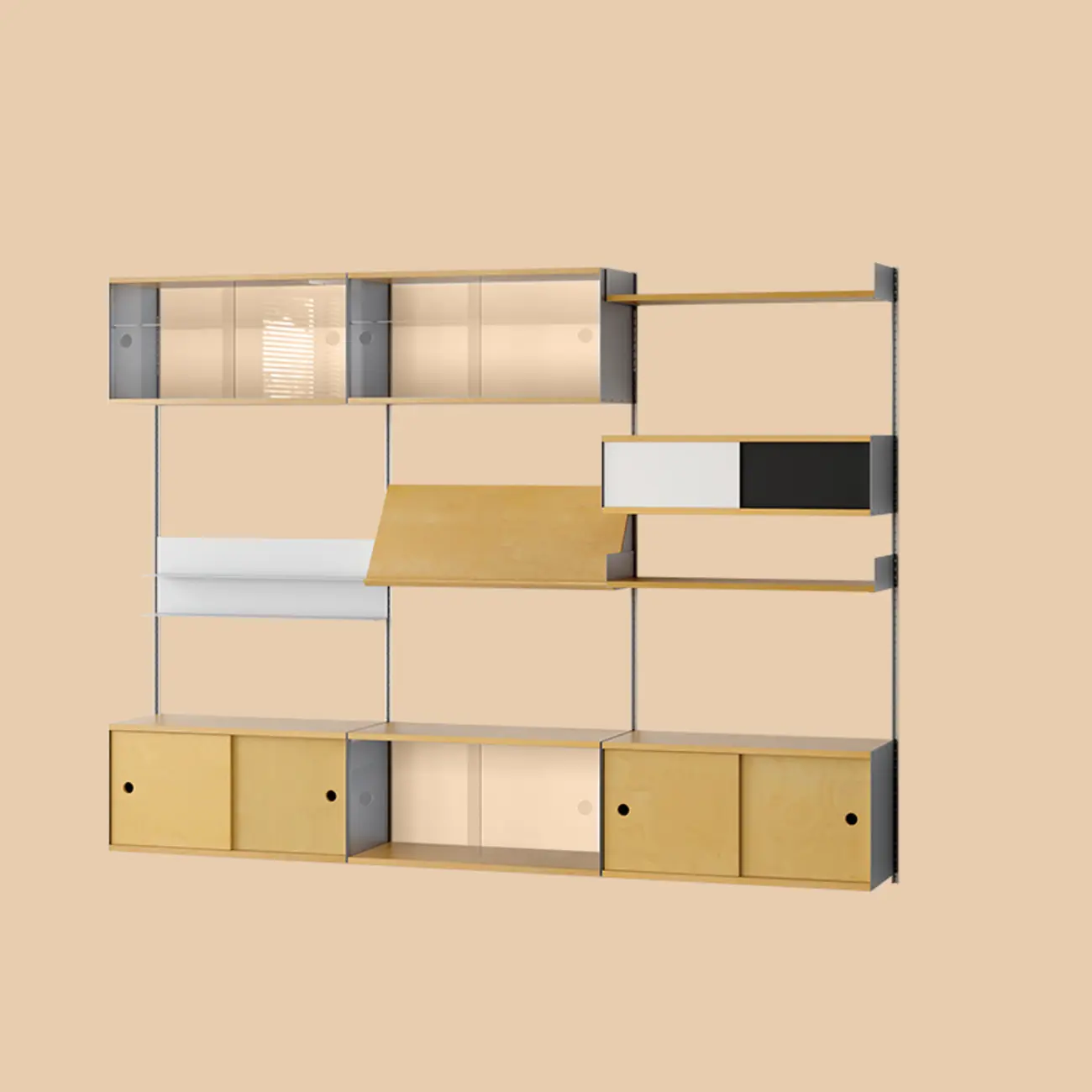 Modern Wall Mounted Display Floating Bookshelf With Storages Image - 5 | homeyfad