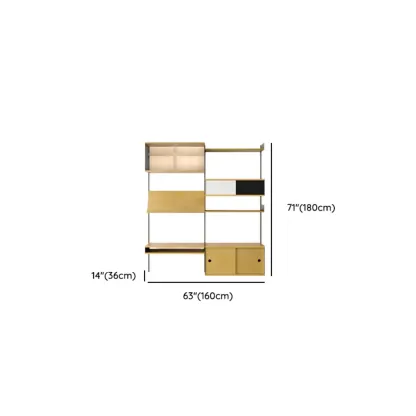 Modern Wall Mounted Display Floating Bookshelf With Storages Image - 14