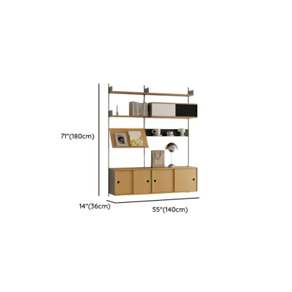 Modern Wall Mounted Display Floating Bookshelf With Storages Image - 19