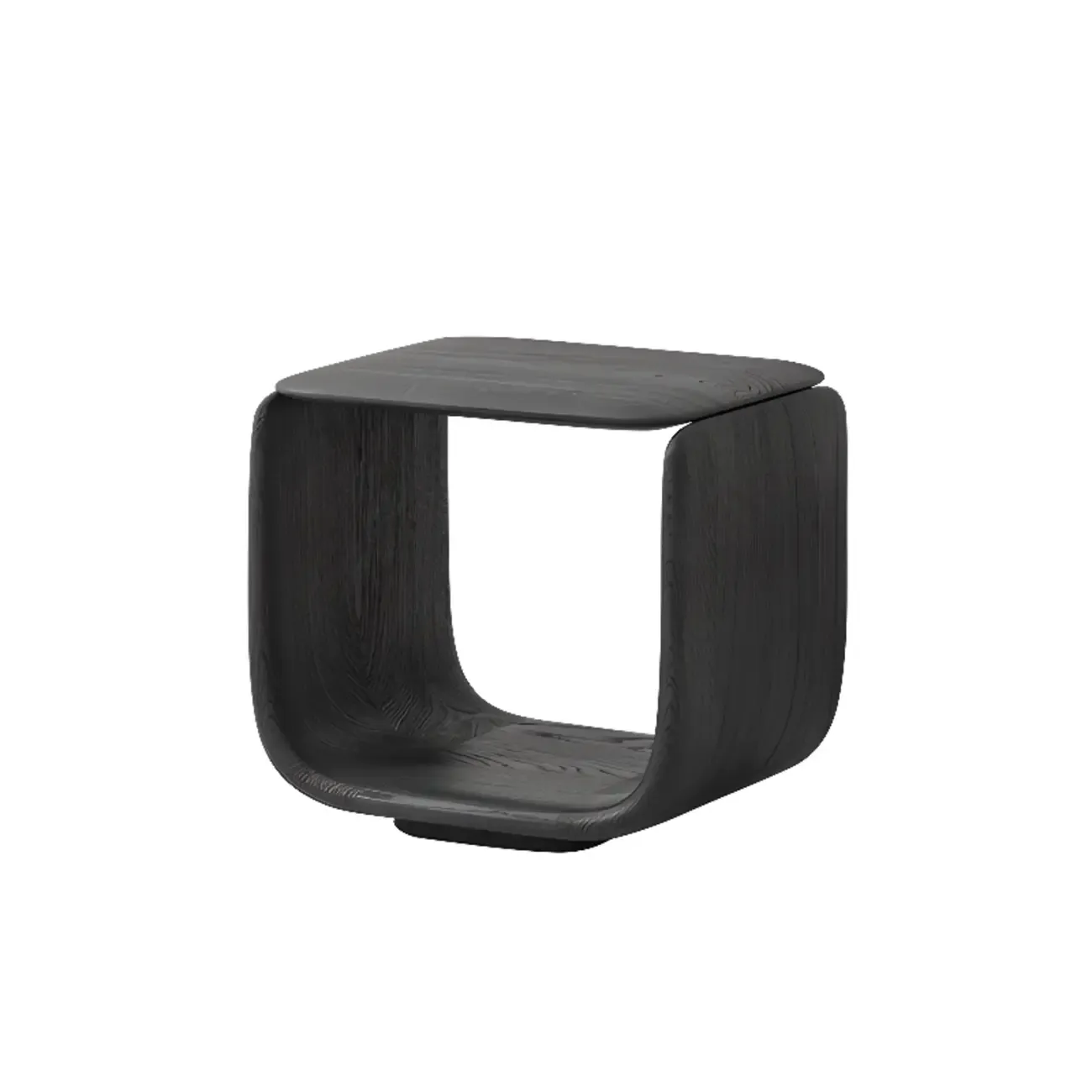 Contemporary Black Elegant Open Storage Wooden Side Table | HomeyFad