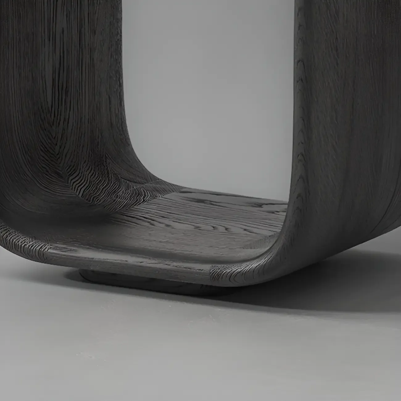 Modern Pedestal Wood Black Side Table Image - 6