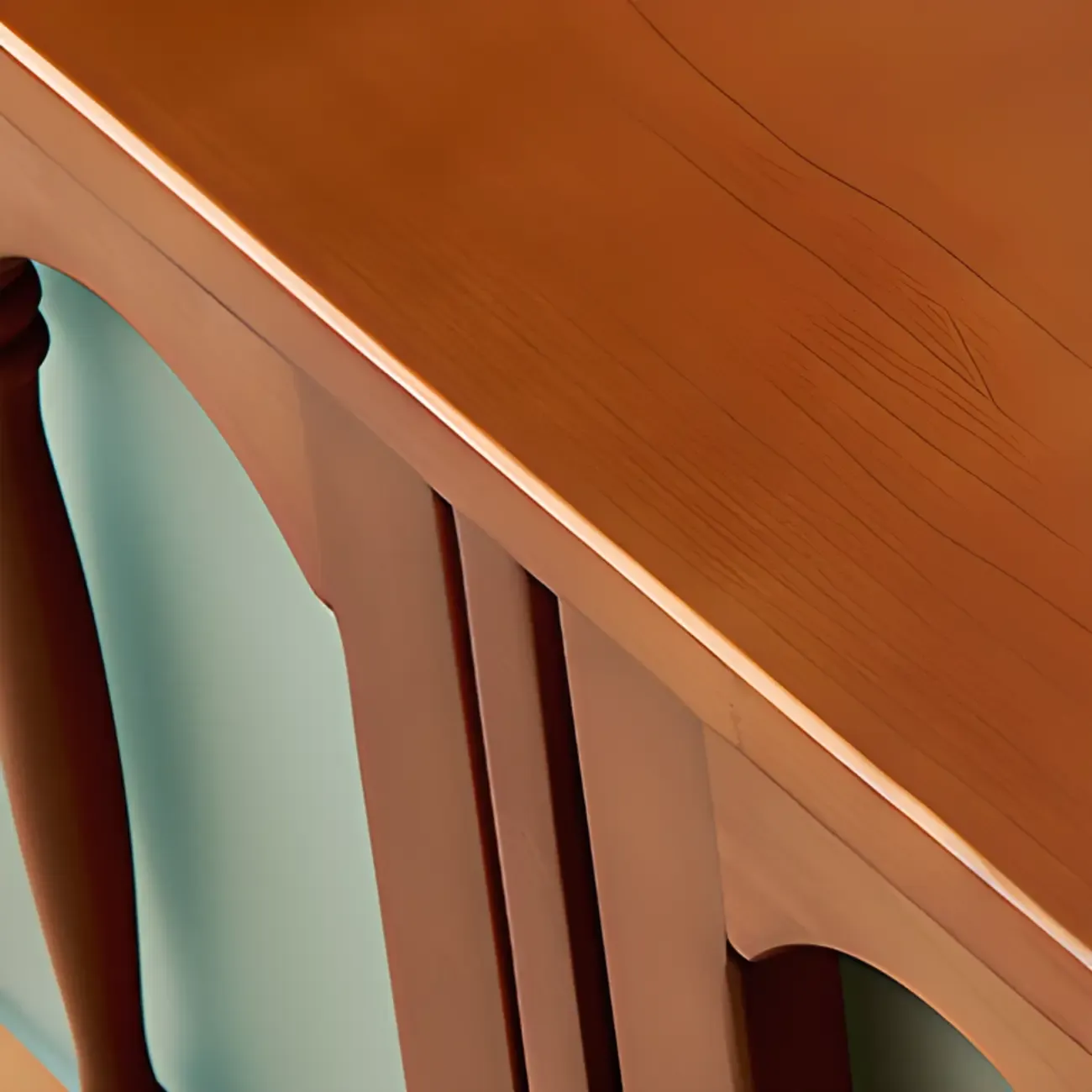 Art Deco Modern Wood TV Stand with Cable Management Image - 7