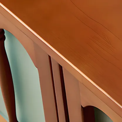 Art Deco Modern Wood TV Stand with Cable Management Image - 7